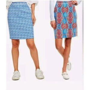 J. McLaughlin Skirt Small Reversible Casavito Halle Ikat Pencil Luxury